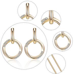 Kit Conjunto Colar e Par de Brincos Luxo Brilho Dourado