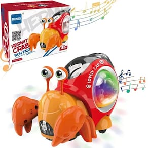 Brinquedo Caranguejo Fujão Luz Led, Senso De Obstáculos Musical