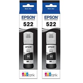 Garrafa de tinta Epson 522 EcoTank de capacidade ultra-alta preta (T522120-S) x2