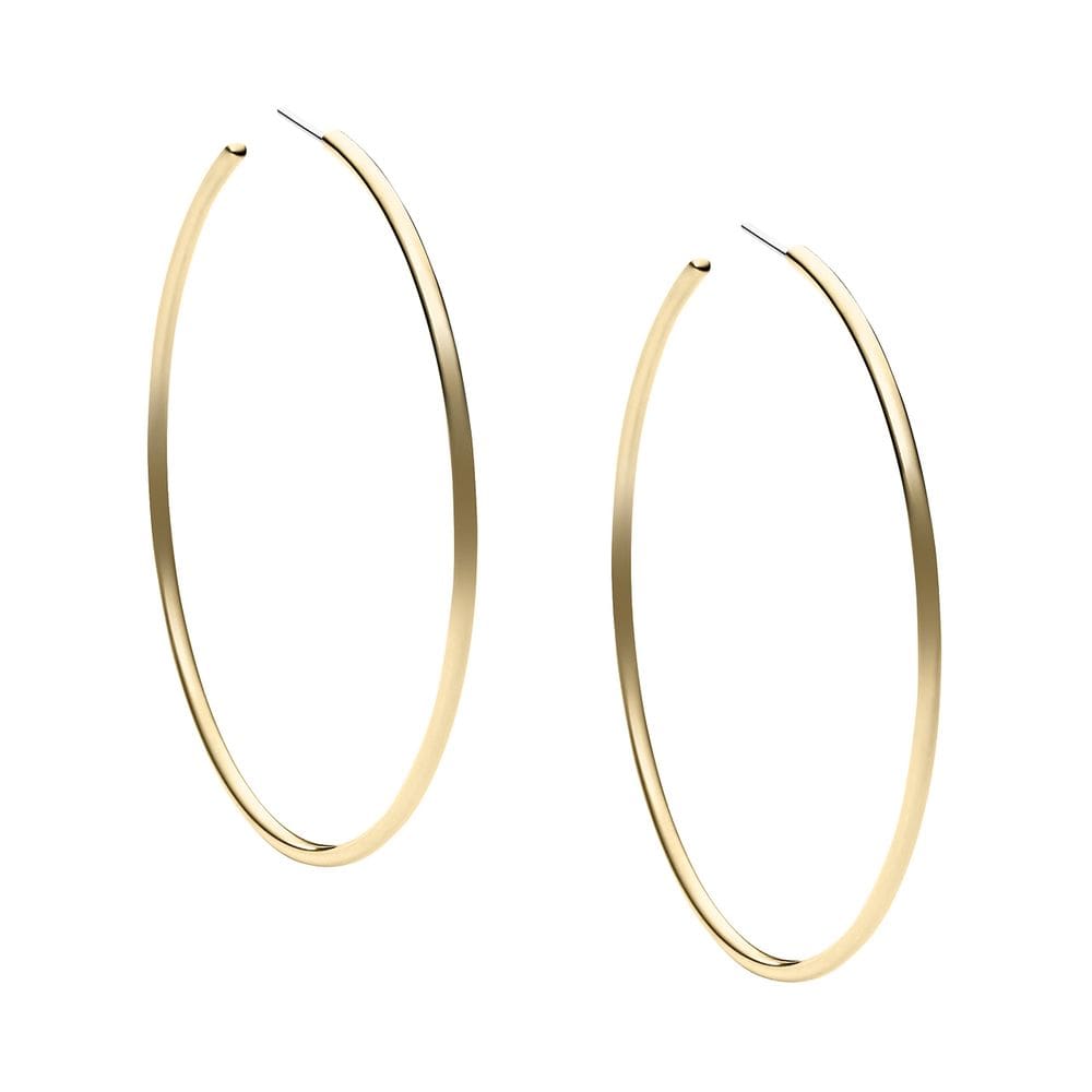 Brincos Michael Kors Brass Large Hoop Gold para mulheres