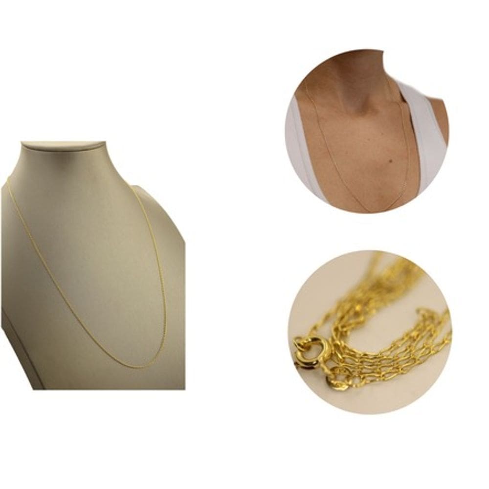 Fina Corrente Elo Grumet 1x1 Ouro Maciço 18k Unissex 59 cm