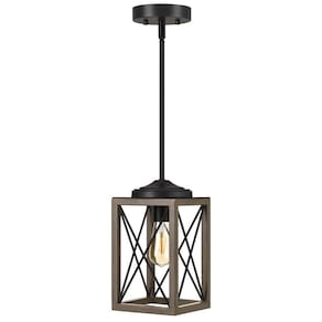 Luminária pendente DEWENWILS Metal com grão de madeira 48 polegadas