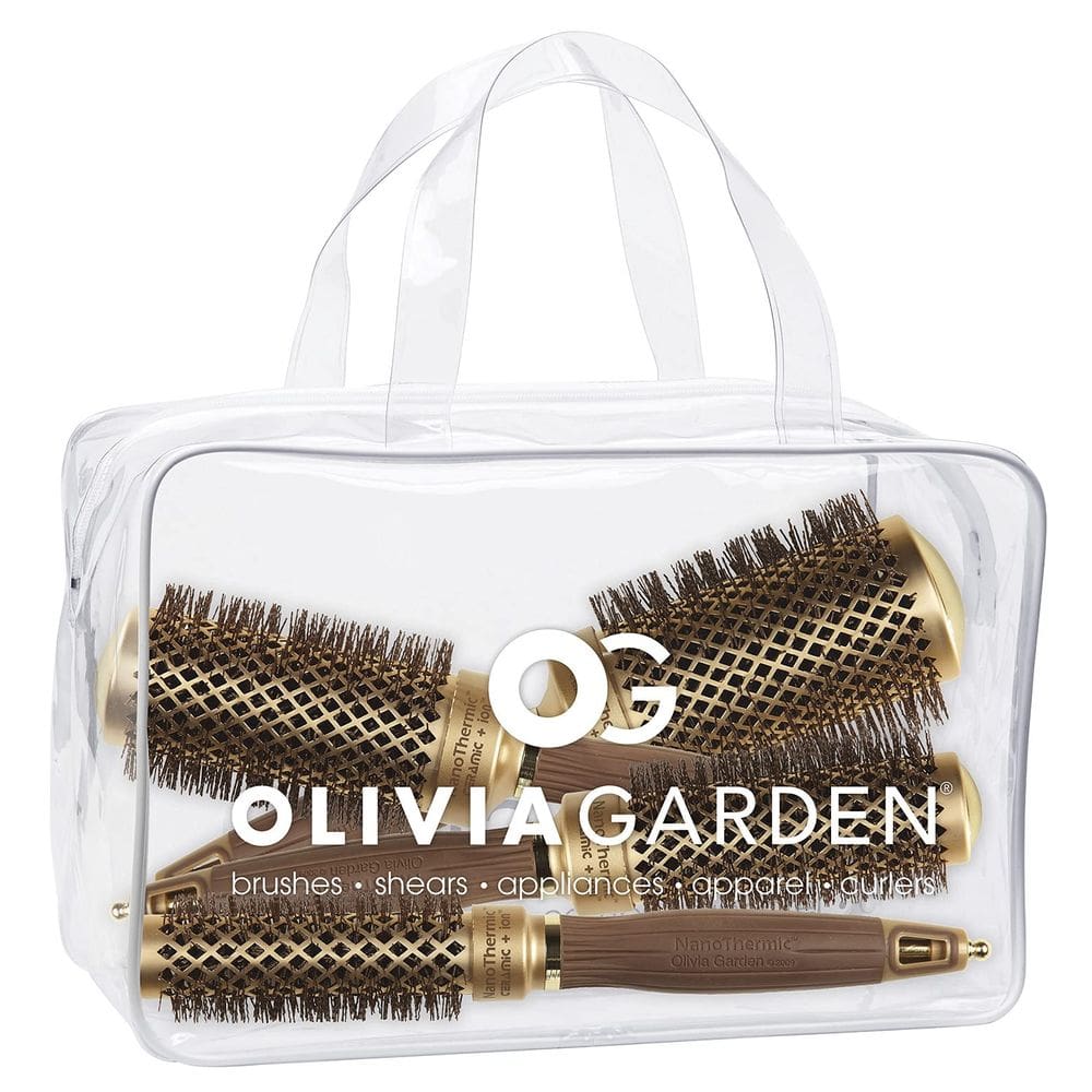 Kit de escova de cabelo Olivia Garden NanoThermic Ceramic + Ion