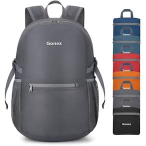 Mochila Gonex Ultra Leve Embalável 30L Impermeável Cinza