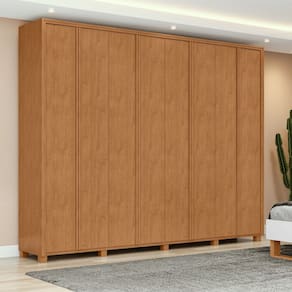 Guarda-roupa 8 Portas 6 Gavetas 100% Mdf com Pés Ergon Marrom