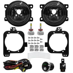 Kit Farol Milha Neblina C3 Aircross 2024 Em Diante Botão Universal Touch + Kit Lâmpada Super LED 6000K