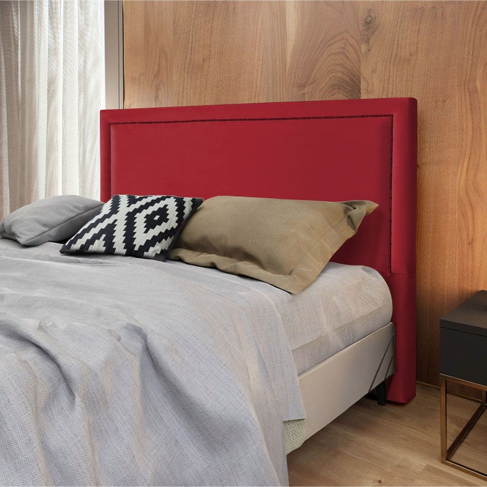 Cabeceira Cama Box Queen 1,60m Estofada Aruba Veludo Vermelho