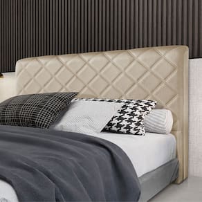 Cabeceira Cama Box Casal 1,40m Estofada Capri Linho Capuccino