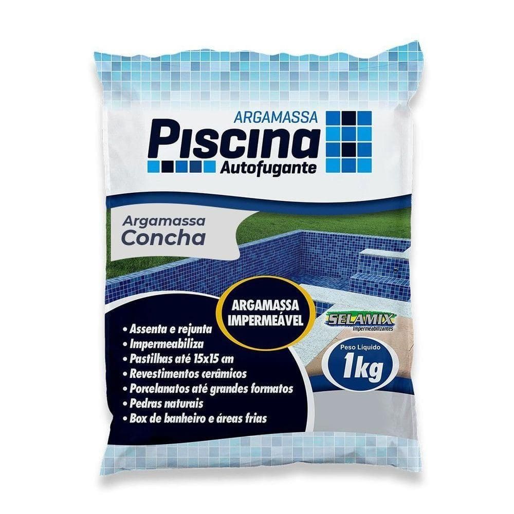 Argamassa Piscina Aut. Impermeável Cor Concha 1kg
