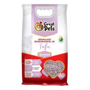Areia Higiênica Biodegradável de Tofu Lavanda 2kg Great Pets