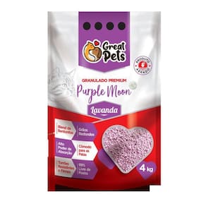 Areia Granulado Higiênico Gato Linha Purple Moon Lavanda 4kg