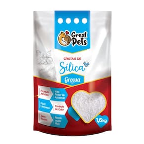 Areia Sílica Grossa Great Pets 1,6 Grão Grosso Para Gatos