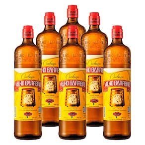 Cachaça Adoçada Velho Barreiro 910ml 6 Unidades