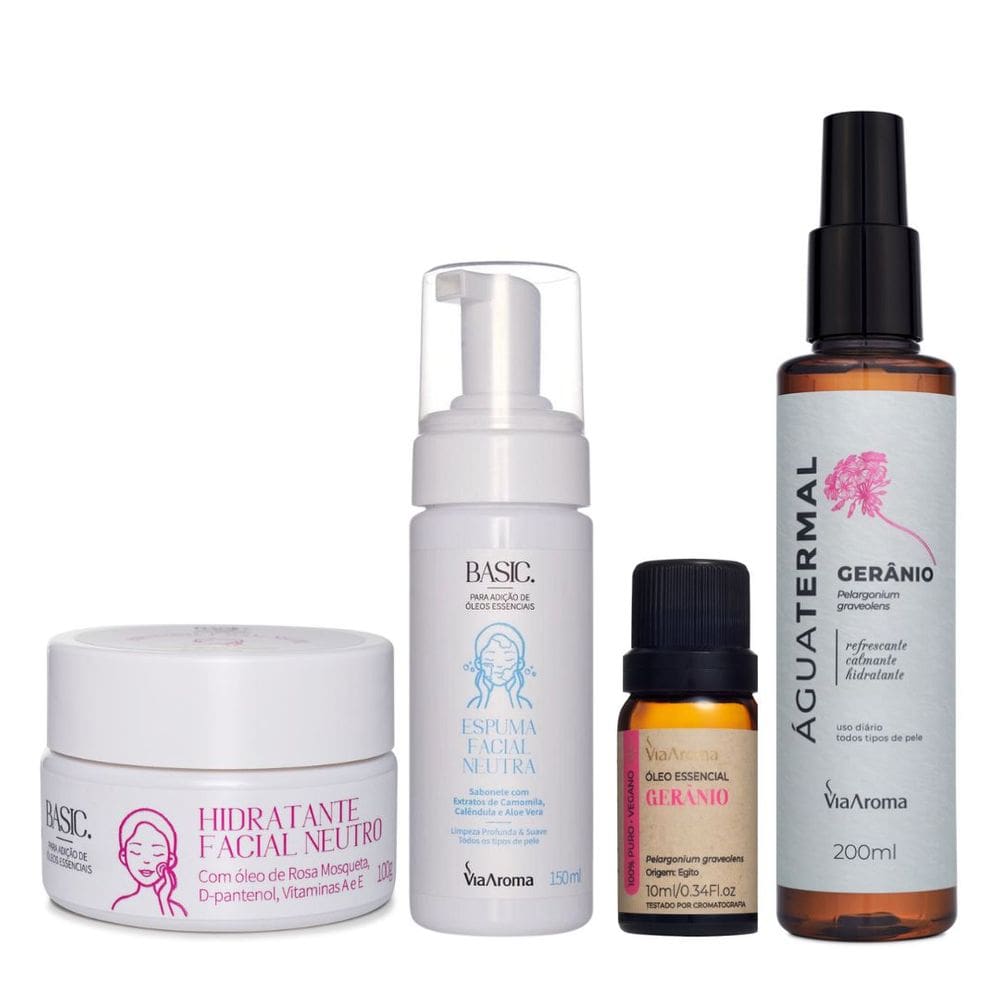 Kit Skincare Limpeza e Hidratação Anti-idade - Via Aroma