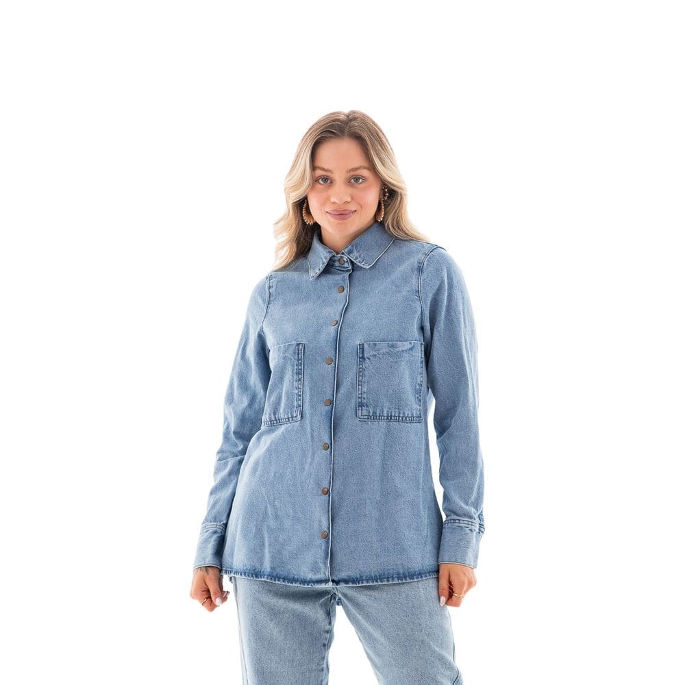 Camisa Jeans Feminina Arauto Over