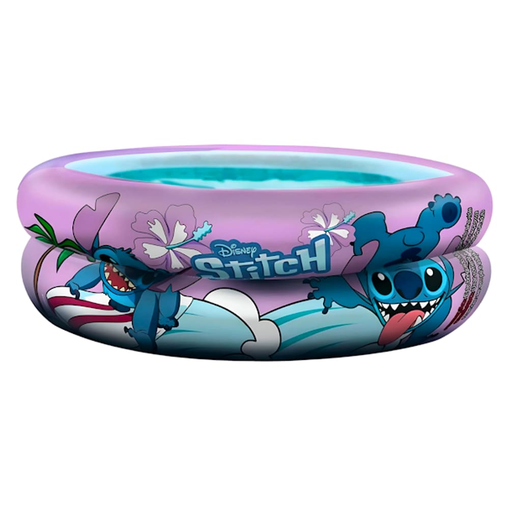 Piscina Inflavel Infantil 21L 60cm 2 Aneis Stitch Disney