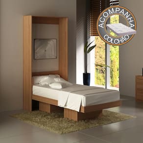 Cama Articulada Solteiro CM8015 Amêndoa Tecnomobili + Colchão Ortobom