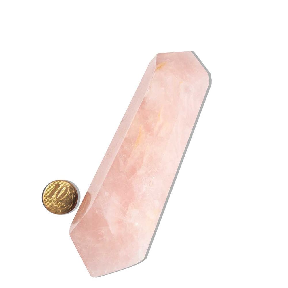 Biterminado Quartzo Rosa Pedra Natural 14 a 15cm Tipo B