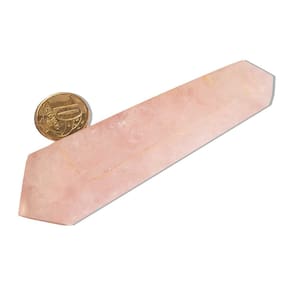 Biterminado Quartzo Rosa Pedra Natural 10 a 11cm Tipo A