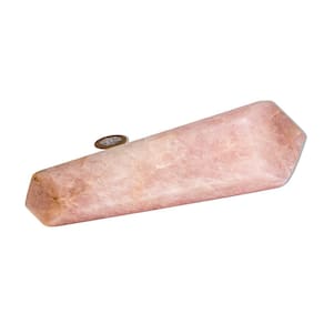 Biterminado Quartzo Rosa Pedra Natural 19cm 630g Tipo C
