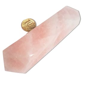 Biterminado Quartzo Rosa Pedra Natural 12 a 13cm Tipo B