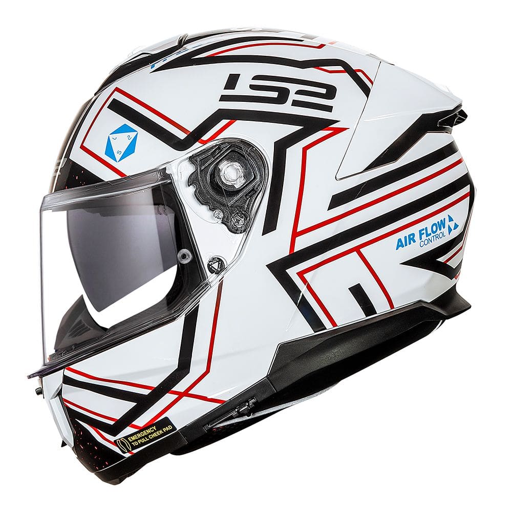 Capacete LS2 FF808 Stream II Maze Branco e Preto