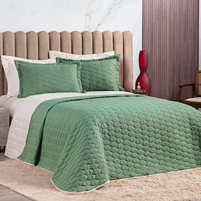 Cobre Leito King Dallas Micropercal 200 Fios Dupla Face 3 Peças - Verde