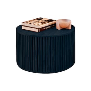 Mesa de Centro Decorativa Lua 02 D50cm em Madeira Maciça - Ébano
