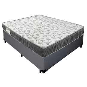 Cama Box Casal Sintético + Colchão De Espuma D33 - Serene - 138cm Cinza