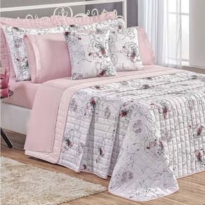 Cobre Leito Queen Top Line Estampado 180 Fios 3 Peças - Malta