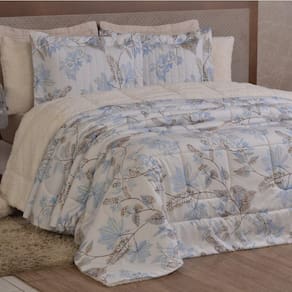 Edredom Queen Coberdrom Top Line Estampado Hipercal-sherpa 3 Peças - Lince