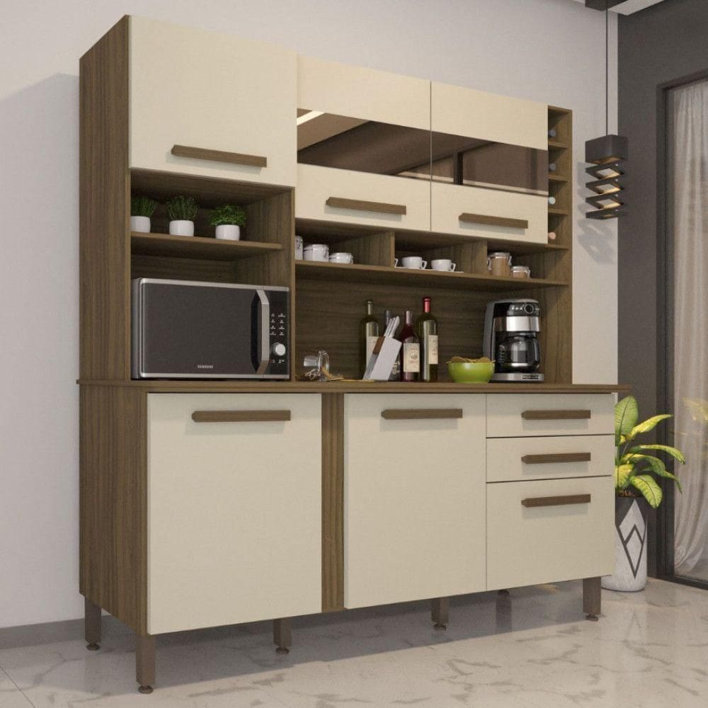Cozinha Alexia 6 Portas 2 Gavetas Com Espelho Imop | Casas Bahia