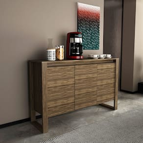 Balcão para Escritório com 3 Portas 136x84cm ME4147 Nogal