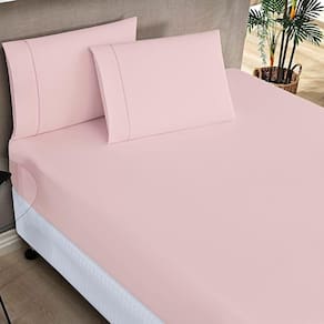 Jogo De Lençol Solteiro Elegance 200 Fios 2 Peças - Rosa