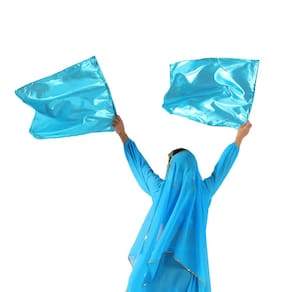 Bandeiras de adoração MUNAFIE 55x68cm para igreja de dança com Poi Light Blue