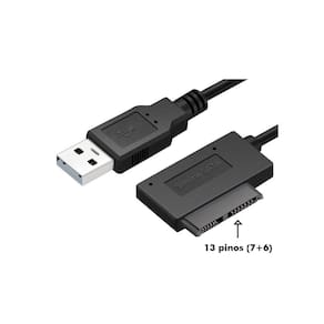 Cabo Adaptador Mini Sata P/Usb Gravador Cd Dvd Note