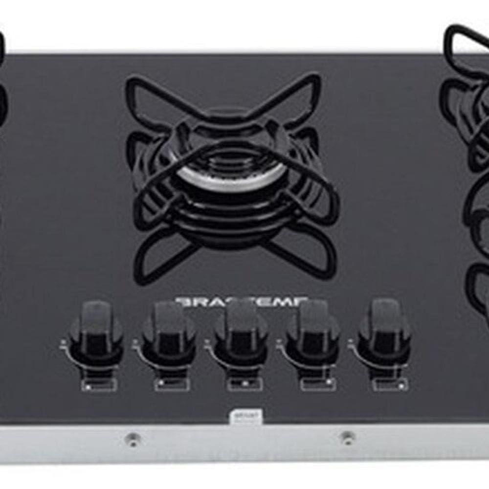 Cooktop A Gas Preto 5 Bocas Brastemp Bdd75ae 11400w Bivolt