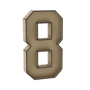 Número 8 Letra Caixa Grande Mdf 100Cm De Altura Decoração