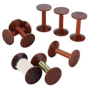 Bobinas de madeira OLYCRAFT Retro 8 peças marrom coco 6,3 x 4 cm