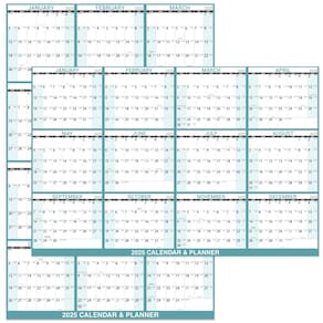 Calendário apagável a seco Lortarl 2025 32x48cm com blocos grandes