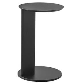 Mesa Lateral de Apoio Orgânica Chanfrada Artesano 35 cm (Larg) MDP Nero (Preto) Pés Madeira Maciça