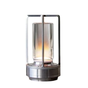 Luminária Led Mesa Recarregável Usb Alumínio Luxo Premium Prata