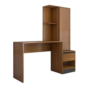 Mesa Escrivaninha Armário Morada 1 Porta 1 Gaveta Demóbile Amêndoa