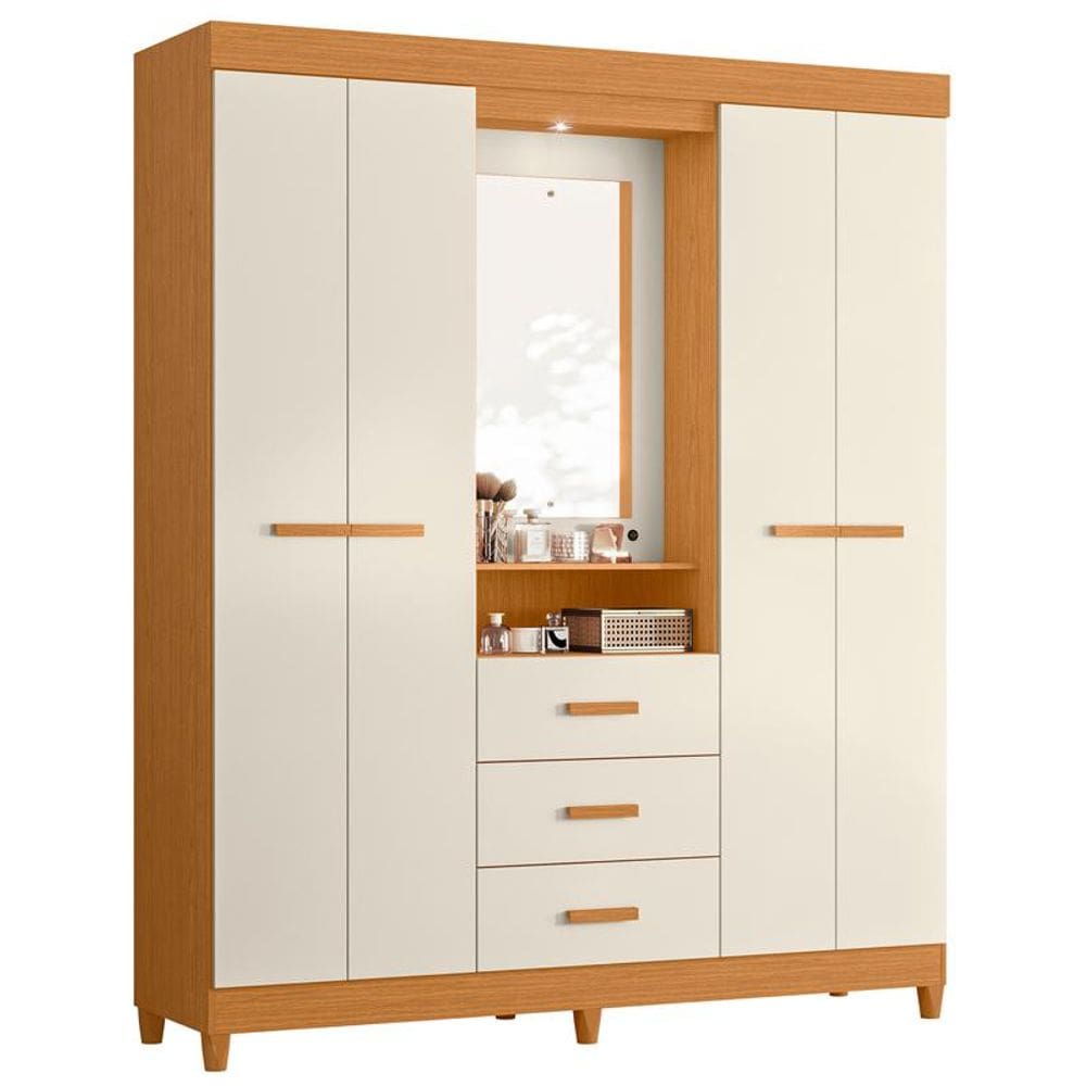Guarda Roupa Ágata 4 Portas Cinamomo/Off White - ABZ