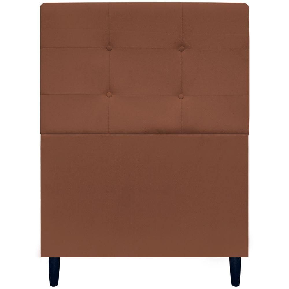 Cabeceira Decorativa Ivy Para Cama De Solteiro 90 Cm Suede Terracota, Suede