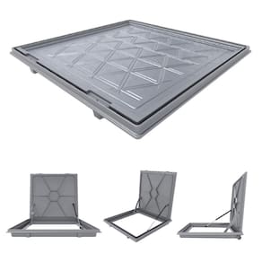 Tampa Casa Maquina 75x75cm Com Rebaixo Para Alumínio Cinza