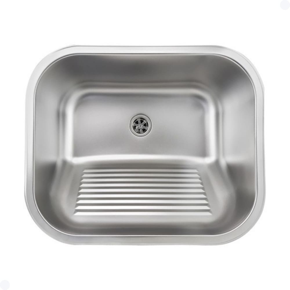 Tanque Lavanderia Aço Inox Escovado 55X45 Com Válvula