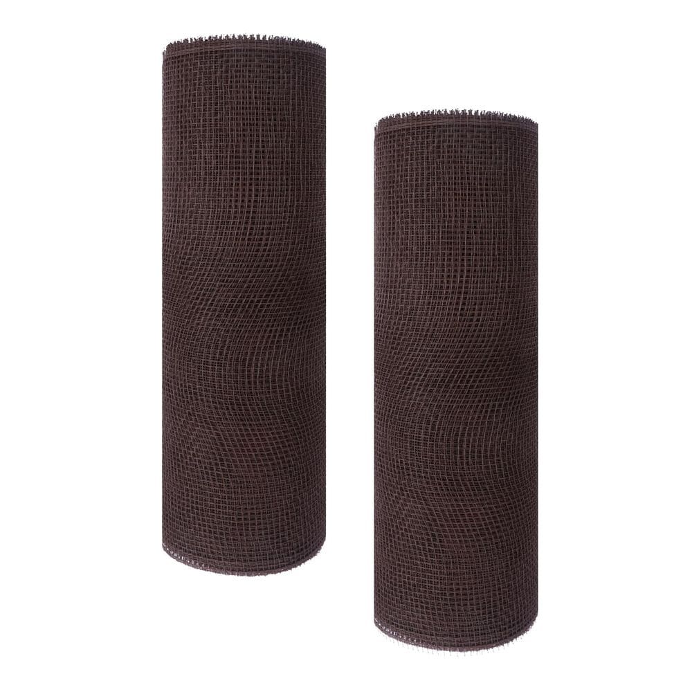 Fita de malha Deco YYCRAFT 10 cm x 18 m (20 jardas) marrom escuro, pacote com 2