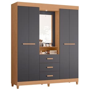 Guarda Roupa Ágata 4 Portas Freijó/Titanium - ABZ