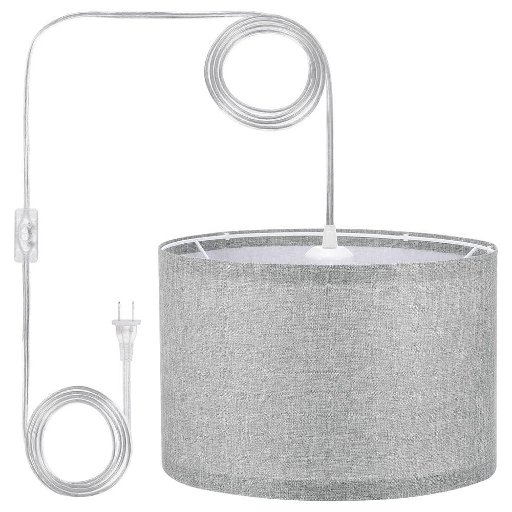 Luminária pendente Plug in PATIKIL, cabo de corda de 15 pés, cinza escuro